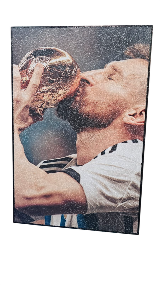 Cuadro decorativo diseño Messi Balón de Oro