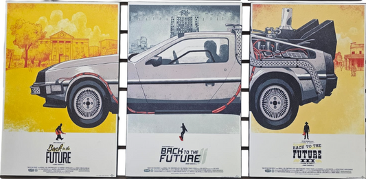 Trilogía de cuadros decorativos Diseño Delorean Volver al Futuro