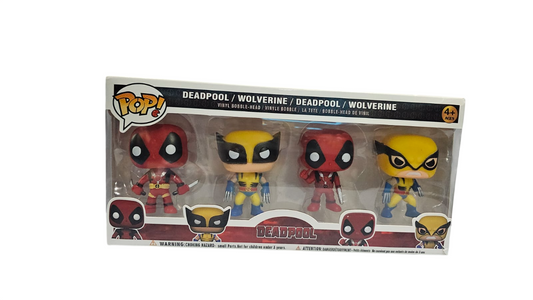 Set de 4 figuras estilo POP Marvel Deadpool y Wolverine