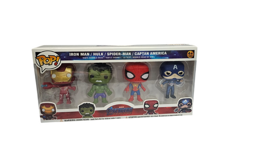 SET DE 4 FIGURAS ESTILO POP MARVEL AVENGERS