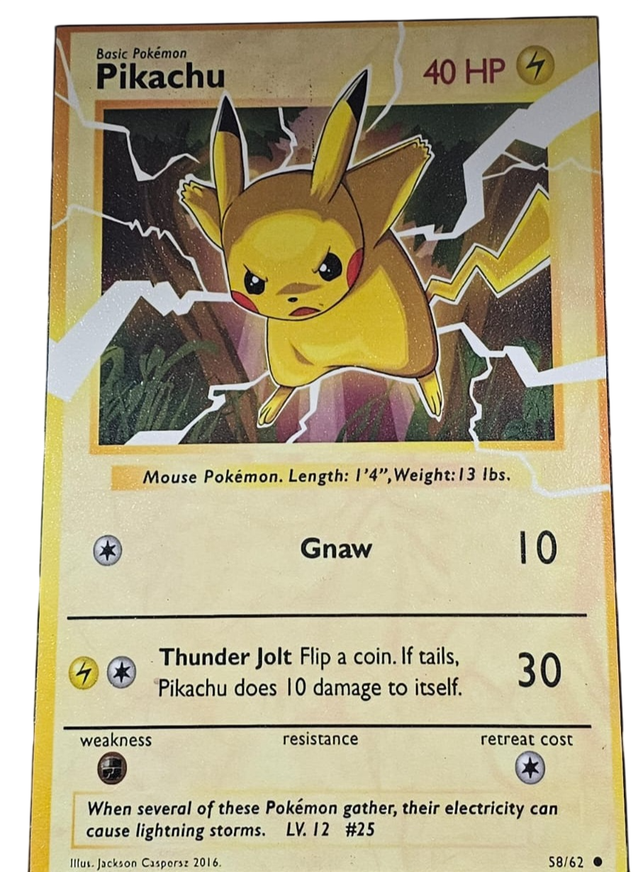 Cuadro Decorativo Diseño Pikachu Tarjeta