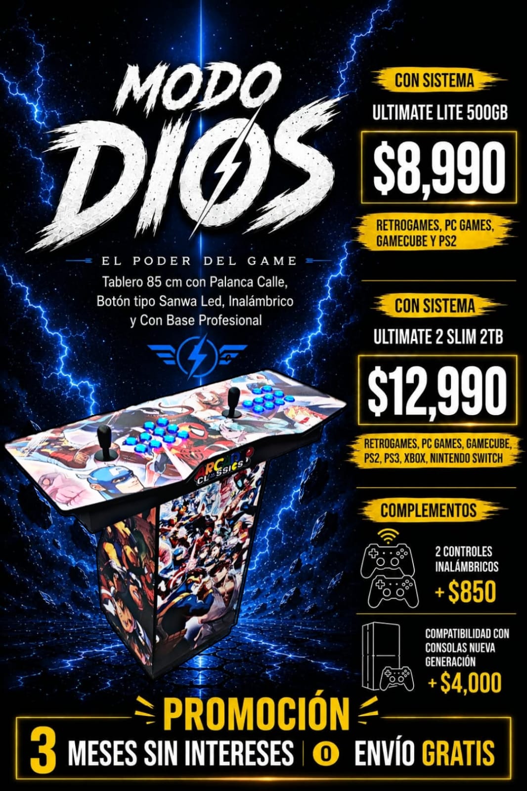 TABLERO MODO DIOS ENVIO GRATIS + 2 controles inalámbricos
